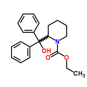 2-(羟基-二苯基-甲基)哌啶-1-羧酸乙酯结构式_21901-79-1结构式