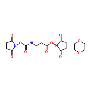 2,5-二氧代-1-吡咯烷基N-{[(2,5-二氧代-1-吡咯烷基)氧基]羰基}-beta-丙氨酸酯-1,4-二恶烷(1:1)结构式_21994-89-8结构式