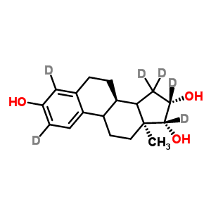 (9Xi,14Xi,16beta,17beta)-(2,4,15,15,16,17-<sup>2</sup>H<sub>6</sub>)雌甾-1(10),2,4-三烯-3,16,17-三醇结构式_221093-41-0结构式