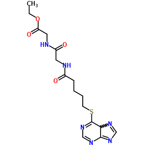 N-[1-氧代-5-(9H-嘌呤-6-基硫代)戊基]甘氨酰基甘氨酸乙酯结构式_22181-95-9结构式