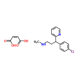 3-(4-氯苯基)-N-甲基-3-(2-吡啶基)-1-丙胺(2Z)-2-丁烯二酸酯(1:1)结构式_22630-25-7结构式