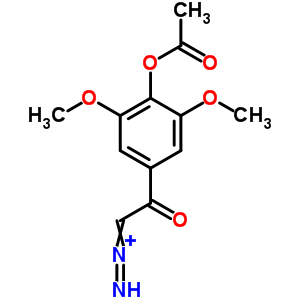 1-[4-(乙酰基氧基)-3,5-二甲氧基苯基]-2-二氮杂-乙酮结构式_22802-00-2结构式