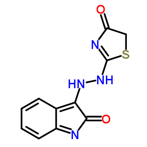 3-[2-(4-氧代-1,3-噻唑-2-基)肼基]吲哚-2-酮结构式_22915-25-9结构式