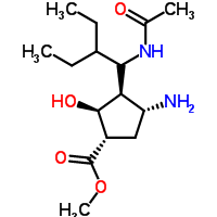 (1S,2S,3R,4R)-甲基 3-((R)-1-乙酰氨基-2-乙基丁基)-4-氨基-2-羟基环戊烷羧酸结构式_229615-05-8结构式