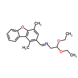 n-[(1,4-二甲基-2-二苯并呋喃)亚甲基]-2,2-二乙氧基-乙胺结构式_23018-20-4结构式
