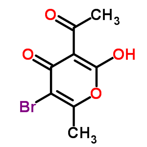 3-乙酰基-5-溴-4-羟基-6-甲基-2H-吡喃-2-酮结构式_23668-03-3结构式