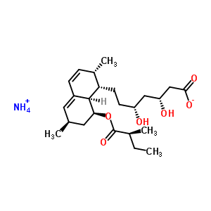 铵(3R,5R)-7-[(1S,2S,6R,8S,8aR)-2,6-二甲基-8-{[(2S)-2-甲基丁酰基]氧基}-1,2,6,7,8,8A-六氢-1-萘基]-3,5-二羟基庚烷酸酯结构式_237073-64-2结构式