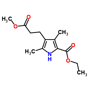 5-(乙氧基羰基)-2,4-二甲基-1H-吡咯-3-丙酸甲酯结构式_2386-37-0结构式 5-(乙氧基羰基)-2,4-二甲基-1H-吡咯-3-丙酸甲酯结构式_2386-37-0结构式