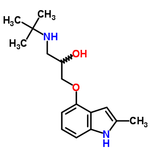 4-(2-羟基-3-叔-丁基氨基丙氧基)-2-甲基吲哚结构式_23869-98-9结构式