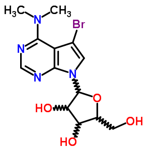 5-溴-N,N-二甲基-7-b-d-呋核亚硝脲-7H-吡咯并[2,3-d]嘧啶-4-胺结构式_24386-89-8结构式