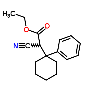 Cyclohexaneacetic acid,a-cyano-1-phenyl-, ethyl ester Structure
