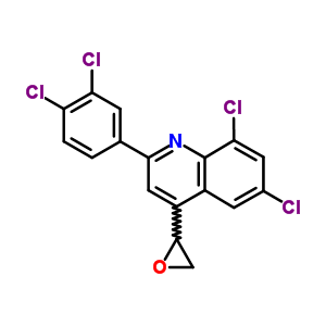 Quinoline,6,8-dichloro-2-(3,4-dichlorophenyl)-4-(2-oxiranyl)-Structure,25806-81-9Structure Quinoline,6,8-dichloro-2-(3,4-dichlorophenyl)-4-(2-oxiranyl)- Structure,25806-81-9Structure