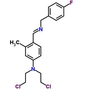 n-[[4-[双(2-氯乙基)氨基]-2-甲基苯基]亚甲基]-4-氟-苯甲胺结构式_2586-27-8结构式