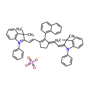2-((E)-2-[3-[(E)-2-(3,3-二甲基-1-苯基-1,3-二氢-2H-吲哚-2-亚基)乙亚基]-2-(1-萘基)-1-环戊烯-1-基)乙烯基]-3,3-二甲基-1-苯基-3H-吲哚高氯酸盐结构式_262607-22-7结构式