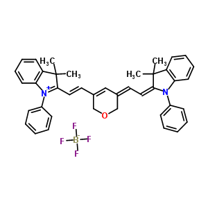 2-((E)-2-[5-[(Z)-2-(3,3-二甲基-1-苯基-1,3-二氢-2H-吲哚-2-亚基)乙亚基]-2H-吡喃-3(6H)-基)乙烯基]-3,3-二甲基-1-苯基-3H-吲哚四氟硼酸盐结构式_262607-26-1结构式