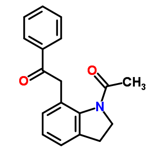 2-(1-乙酰基-2,3-二氢-1H-吲哚-7-基)-1-苯基-乙酮结构式_2665-70-5结构式