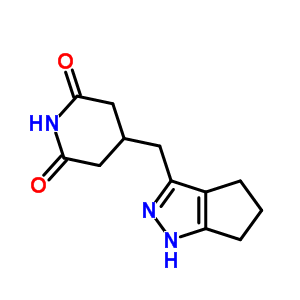 4-[(1,4,5,6-四氢-3-环戊并吡唑)甲基]-2,6-哌啶二酮结构式_27945-42-2结构式