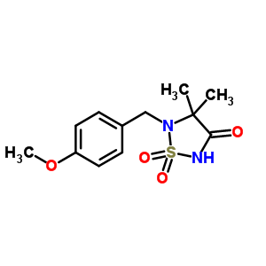 5-(4-甲氧基-苄基)-4,4-二甲基-1,1-二氧代-1l6-[1,2,5]噻二唑-3-酮结构式_283587-22-4结构式