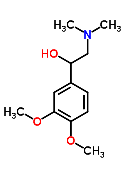 1-(3,4-二甲氧基苯基)-2-二甲基氨基乙醇结构式_2970-95-8结构式