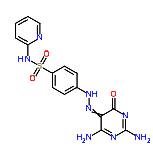 4-[2-(2,4-二氨基-1,6-二氢-6-氧代-5-嘧啶)二氮杂烯]-n-2-吡啶-苯磺酰胺结构式_29817-64-9结构式