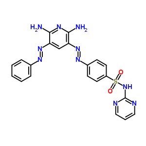 4-[2-[2,6-二氨基-5-(2-苯基二氮杂烯)-3-吡啶]二氮杂烯]-n-2-嘧啶-苯磺酰胺结构式_29817-75-2结构式