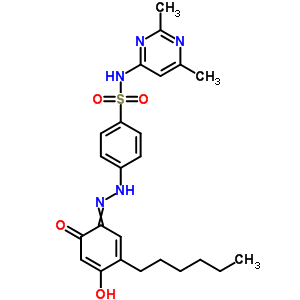 n-(2,6-二甲基-4-嘧啶)-4-[2-(5-己基-2,4-二羟基苯基)二氮杂烯]-苯磺酰胺结构式_29822-14-8结构式