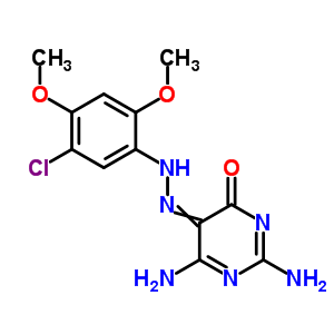 2,6-二氨基-5-[2-(5-氯-2,4-二甲氧基苯基)二氮杂烯]-4(3H)-嘧啶酮结构式_30189-10-7结构式