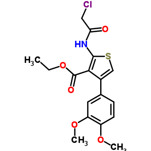 2-(2-氯乙酰基氨基)-4-(3,4-二甲氧基苯基)-噻吩-3-羧酸乙酯结构式_304863-82-9结构式