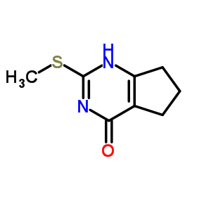 3,5,6,7-四氢-2-(甲基硫代)-4H-环戊并嘧啶-4-酮结构式_3087-14-7结构式