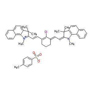 2-[(E)-2-[2-氯-3-[(E)-2-(1,3,3-三甲基-1,3-二氢-2H-苯并[G]吲哚-2-亚基)乙亚基]-1-环己烯-1-基]乙烯基]-1,3,3-三甲基-3H-苯并[G]吲哚对甲苯磺酸盐结构式_309967-80-4结构式