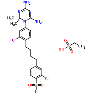 2-氯-4-[4-[2-氯-4-(4,6-二氨基-2,2-二甲基-1,3,5-噻嗪-1-基)苯基]丁基]苯磺酰氯结构式_31368-49-7结构式
