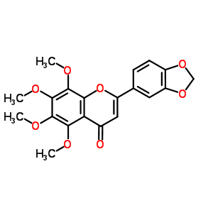 2-(1,3-苯并二氧杂环戊烯l-5-基)-5,6,7,8-四甲氧基-4H-1-苯并吡喃-4-酮结构式_3162-42-3结构式