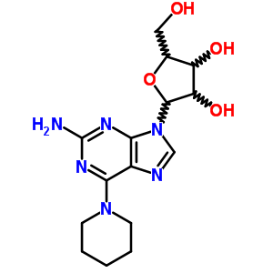 6-(1-哌啶基)-9-b-D-呋核亚硝脲-9H-嘌呤-2-胺结构式_31747-34-9结构式
