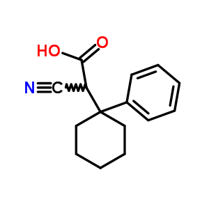Cyclohexaneacetic acid,a-cyano-1-phenyl- Structure