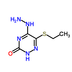 6-(乙基硫代)-5-肼基-1,2,4-噻嗪-3(2H)-酮结构式_32331-01-4结构式