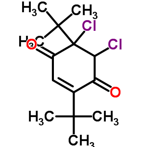 2,5-二叔丁基-5,6-二氯-2-环己烯-1,4-二酮结构式_33611-72-2结构式