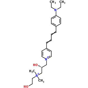 4-[4-[4-(二乙基氨基)苯基]-1,3-丁二烯基]-1-[2-羟基-3-[(2-羟基乙基)二甲基铵]丙基]吡啶二醋酸盐结构式_336185-18-3结构式