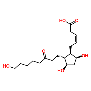 (Z)-5-[(1R,2R,3R,5S)-3,5-二羟基-2-(8-羟基-3-氧代辛基)环戊基]戊-3-烯酸结构式_34069-62-0结构式