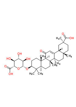 (2S,3S,4S,5R,6R)-6-[[(3S,4aR,6aR,6bS,8aS,11S,12aR,14aR,14bS)-11-羧基-4,4,6a,6b,8a,11,14b-七甲基-14-氧代-2,3,4a,5,6,7,8,9,10,12,12a,14a-十二氢-1H-苉-3-基]氧基]-3,4,5-三羟基四氢吡喃-2-羧酸结构式_34096-83-8结构式