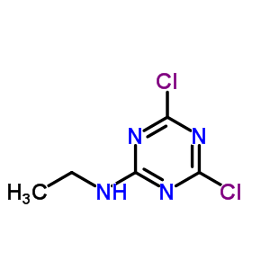 2,4-二氯-6-乙基氨基-s-三嗪结构式_3440-19-5结构式