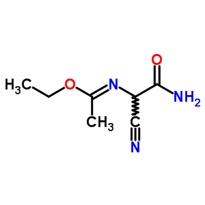 2-氰基-2-(1-乙氧基亚乙基氨基)乙酰胺结构式_34407-35-7结构式