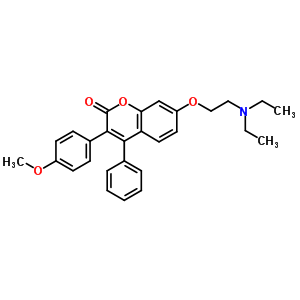 7-(2-二乙基氨基乙氧基)-3-(4-甲氧基苯基)-4-苯基-色烯-2-酮结构式_3450-75-7结构式