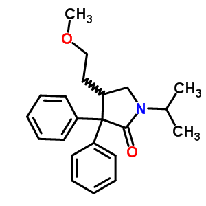 4-(2-甲氧基乙基)-3,3-二苯基-1-丙烷-2-基-吡咯烷-2-酮结构式_3471-95-2结构式