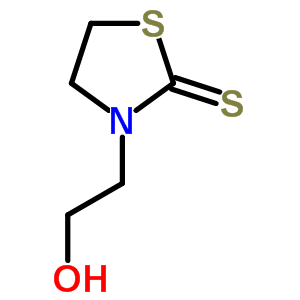 3-(2-羟基乙基)噻唑烷-2-硫酮结构式_3484-91-1结构式