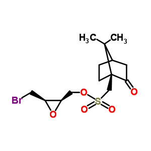 [(2R,3R)-3-(溴甲基)-2-环氧乙烷基]甲基[(1S)-7,7-二甲基-2-氧代双环[2.2.1]庚-1-基]甲烷磺酸酯结构式_352525-76-9结构式