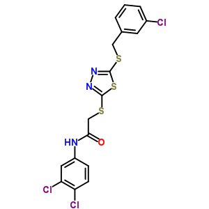 2-[5-(3-氯苄基硫代)-1,3,4-噻二唑-2-基硫代]-N-(3,4-二氯苯基)乙酰胺结构式_353254-79-2结构式