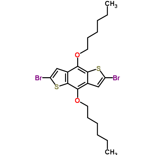2,6-二溴-4,8-双(己氧基)-苯并[1,2-b:4,5-b]二噻吩结构式_359017-65-5结构式