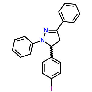 4,5-二氢-5-(4-碘苯基)-1,3-二苯基-1H-吡唑结构式_3600-52-0结构式
