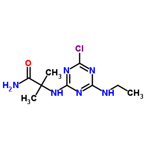 2-氯-4-(1-氨基甲酰-1-甲基乙基氨基)-6-乙基氨基-1,3,5-三嗪结构式_36576-42-8结构式