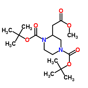 1,4-二-boc-哌嗪-2-乙酸甲酯结构式_368441-99-0结构式